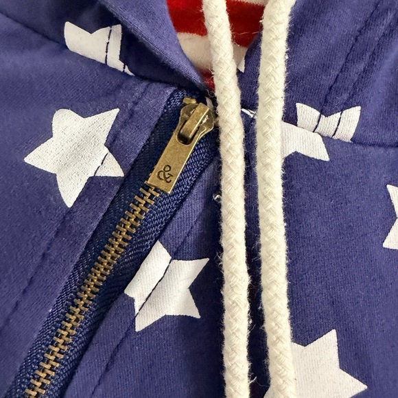 America Navy Blue Star Print Women's Hoodie - Picture 3 of 8